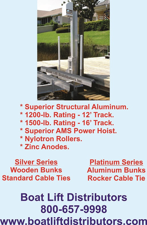 Boat Lift Distributors | Storm Surge SS 1500 LB Electric PWC Lift | Model SKU00029 | Track Length 15′ | Capacity 1,500 lbs | Motor 3/4 HP | For Jet Skis & Small Skiffs