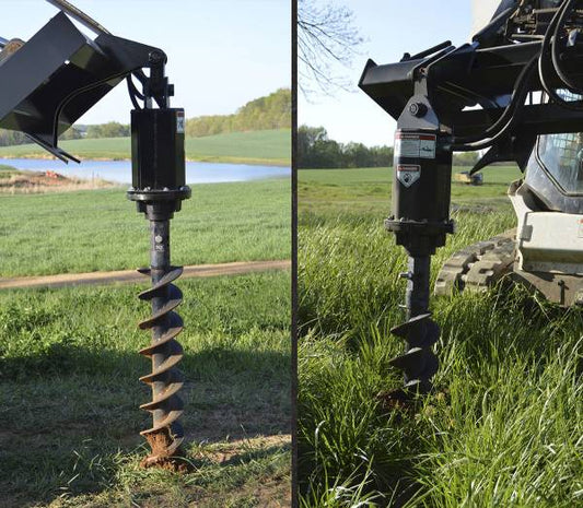 Loflin Fabrication | Auger | Drive & Bits | 4" To 48" Bit Range | Hydraulic Flow 6 To 40 GPM | For Skid Steer