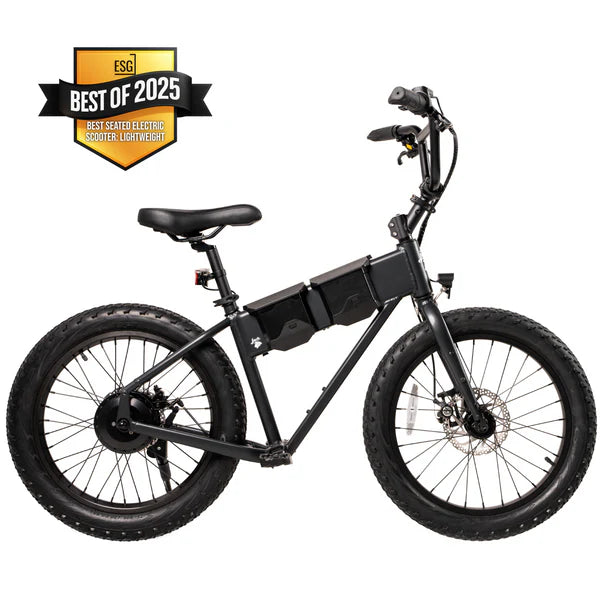 JackRabbit | Micro Electric Bike | Model XG Pro | 20” Suspension Tires | 749 W Hub Motor | 48+ Mile Range | 37 lb Lightweight Frame | For Urban Commuting, Travel & Off-Road Fun