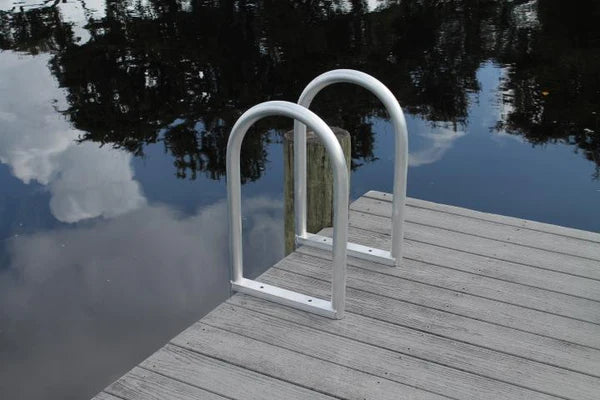 RIO MARINE CUSTOMS | 4-Step Standard Dock Ladder | Model LD4 | 18 5/8" W x 48" H | 2" Grooved Rungs | Universal Dock & Seawall