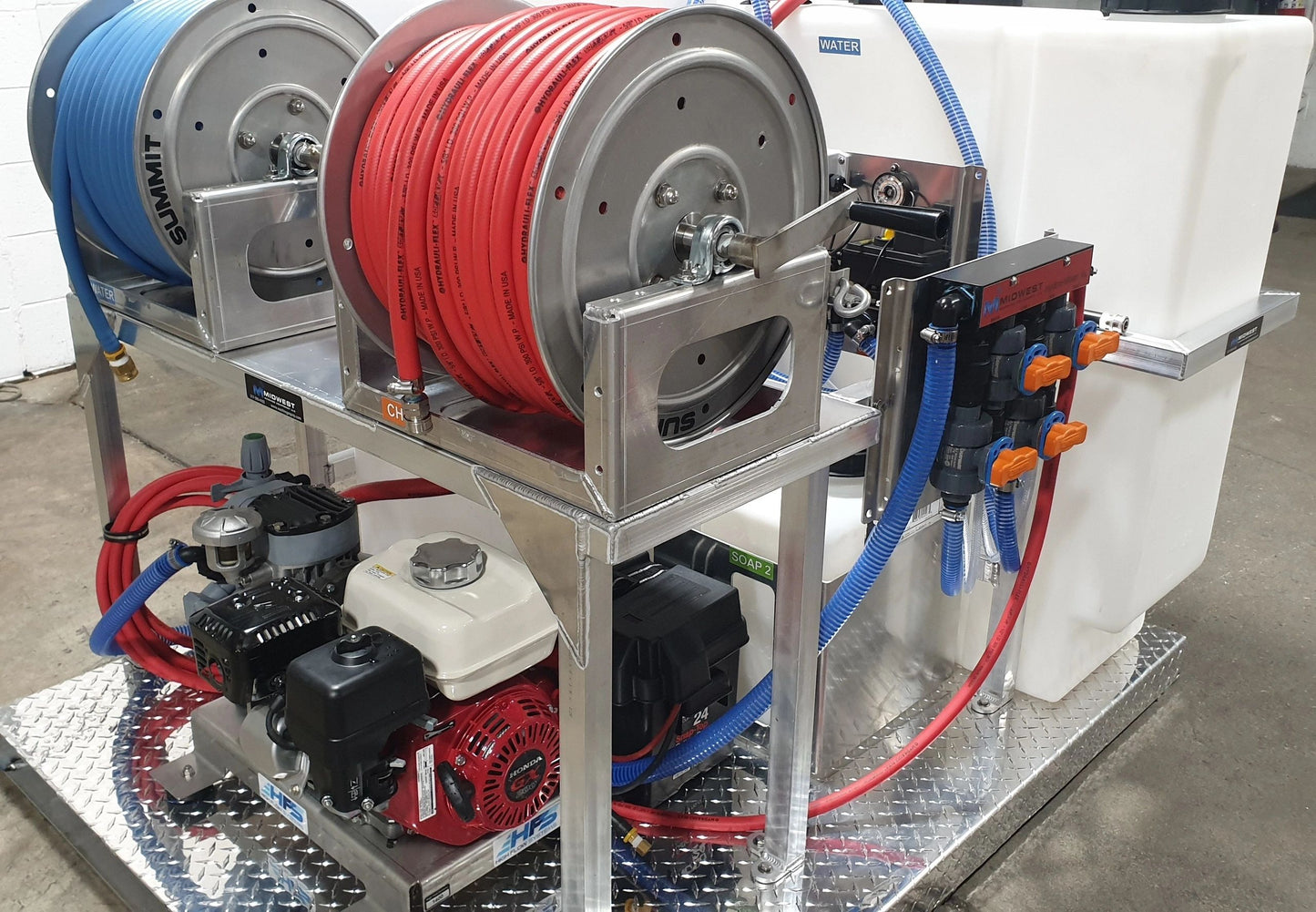 MWE Tsunami Soft Wash Skid System | Engine Honda GX200 | Pump Comet & AR45 | Tank Size 55 & 100 Gallons
