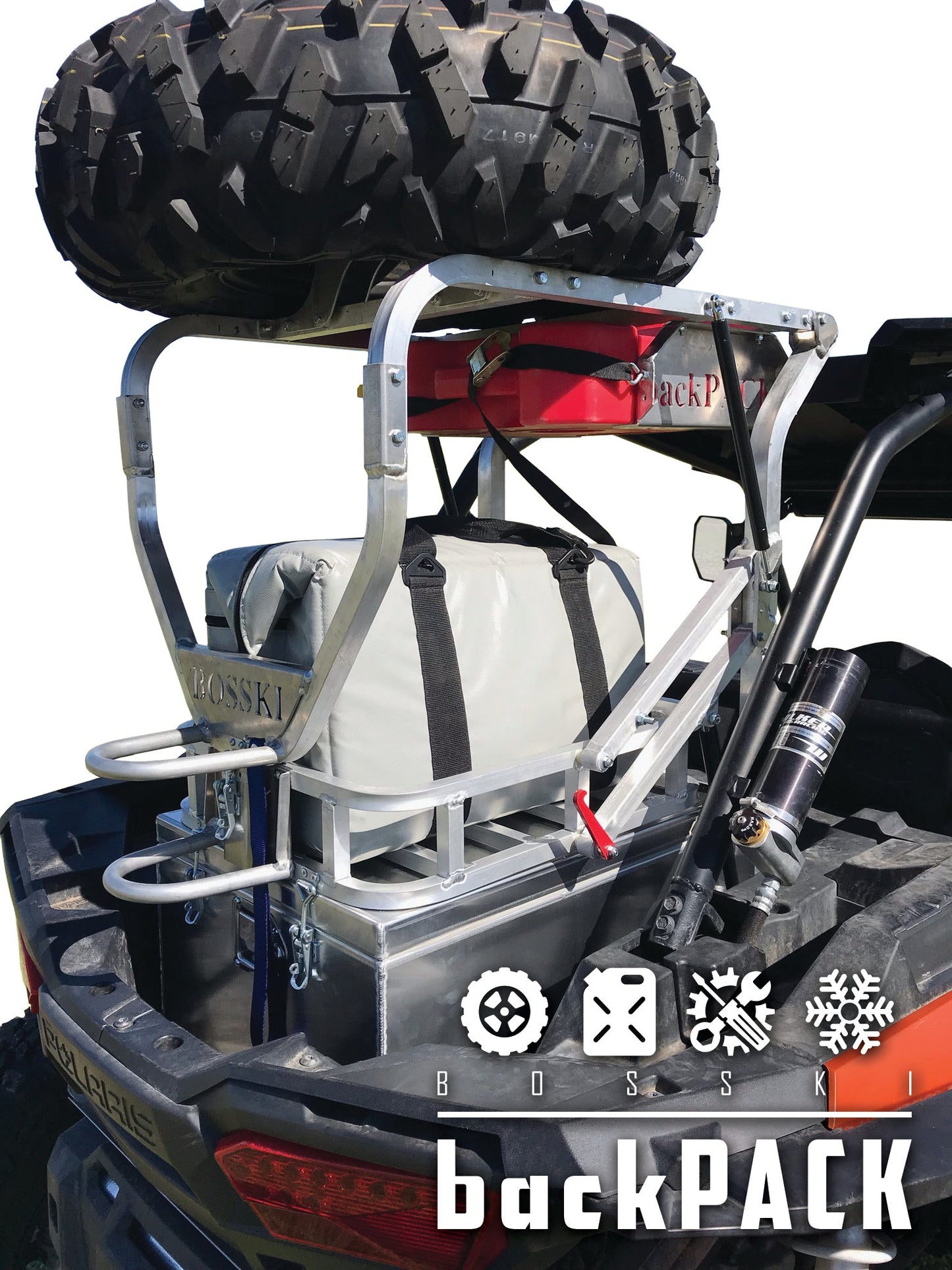 Bosski | BackPACK SXS Storage System | Drybox Dimensions 26” W x 17” L x 13” H | Fits Most Trail SxS Models | For ATV, UTV & Side-by-Sides