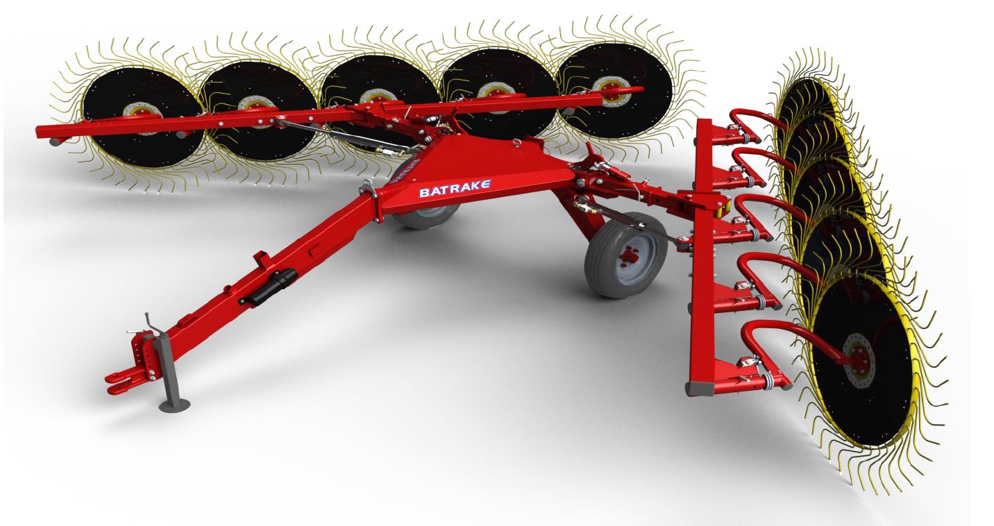 Durabilt Hydraulic 8, 10 & 12 Wheel Fold Batrake | Working Width 16 - 24 ft | 40-80 HP | For Tractor