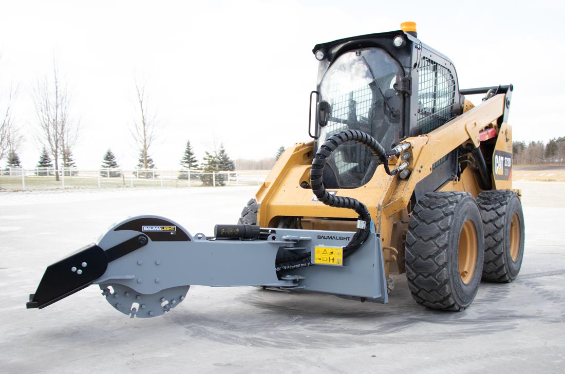 Baumalight | Stump Grinder | S22 | 24" Rotor | 12V Swing Actuator | 12–25 GPM | For Skidsteer