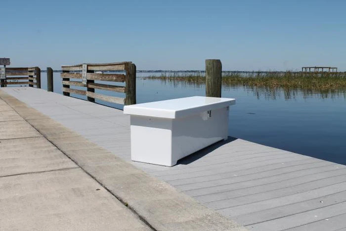 RIO MARINE CUSTOMS | Dock Box | Model CM06-S | 66" W x 22" H x 22" D | Streamlined Storage | For Marine Storage
