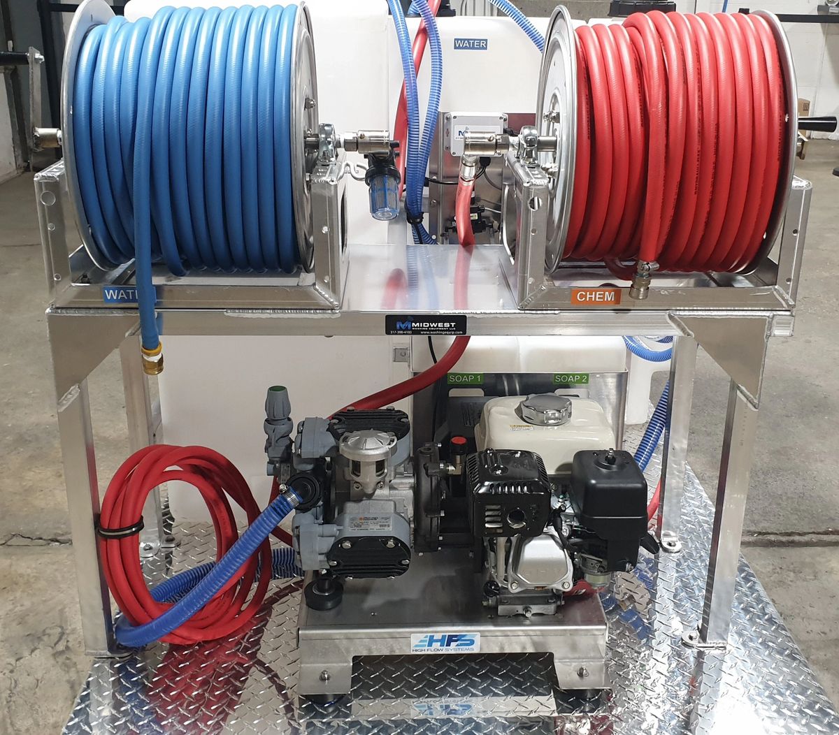 MWE Tsunami Soft Wash Skid System | Engine Honda GX200 | Pump Comet & AR45 | Tank Size 55 & 100 Gallons