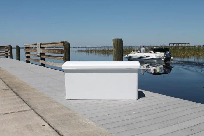 RIO MARINE CUSTOMS | Dock Box | Rough Water | Model RWDB80LP | 80" W x 24" H x 22" D | Low Profile Design | For Narrow Docks