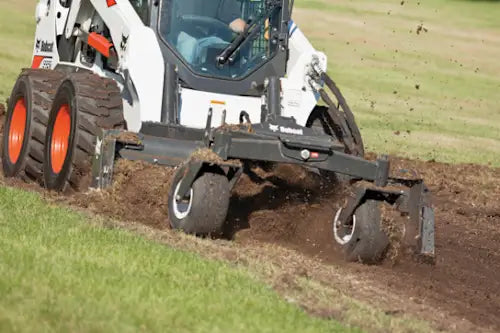 Top Dog Attachments Soil Conditioner/ Harley rake | Manual & Hydraulic Angle | Width 72" & 84" | Oil Flow Range 13-37 GPM | For Skid Steers