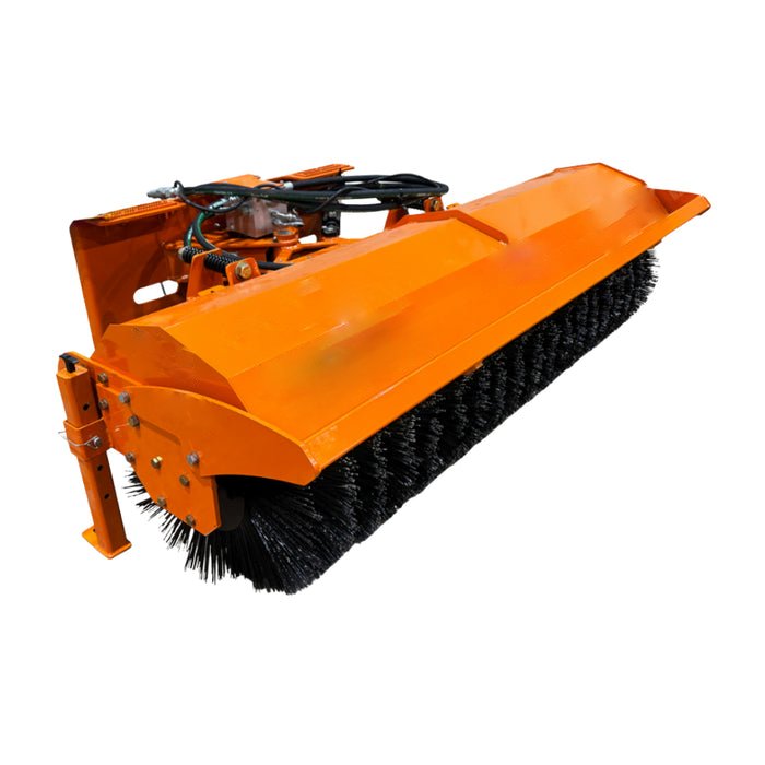 Loflin Fabrication | Hydraulic Angle Broom | 72″–84″ Width | Poly, Steel & Combo Wafers | Hydraulic Flow 10-25 GPM | For Skid Steer