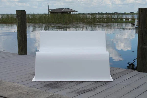 RIO MARINE CUSTOMS | Fiberglass Bench Seat | Model CMBS01 | 43"L x 30"D | UV-Resistant Gelcoat | For Boats, Docks & Patios