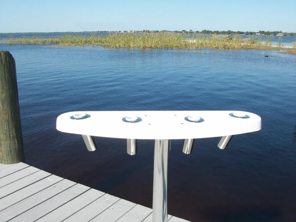 RIO MARINE CUSTOMS | C&M Rocket Launcher | 4 Stamped S/S Rod Holders | Model CMRL4 | 36" W x 11.25" L x 30" H | Versatile Fishing Accessory | For Boat