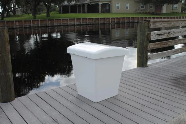 RIO MARINE CUSTOMS | Fiberglass Trash Can | Model RWTR32 | 28" W x 28" D x 35" H | UV Gelcoat Finish | For Home & Marinas