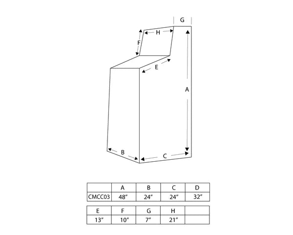 RIO MARINE CUSTOMS Fiberglass Boat Console | Model CC03 | 24" Width x 48" Height x 24" Depth | Space-Saving Design | For 16' to 20' Feet Boats