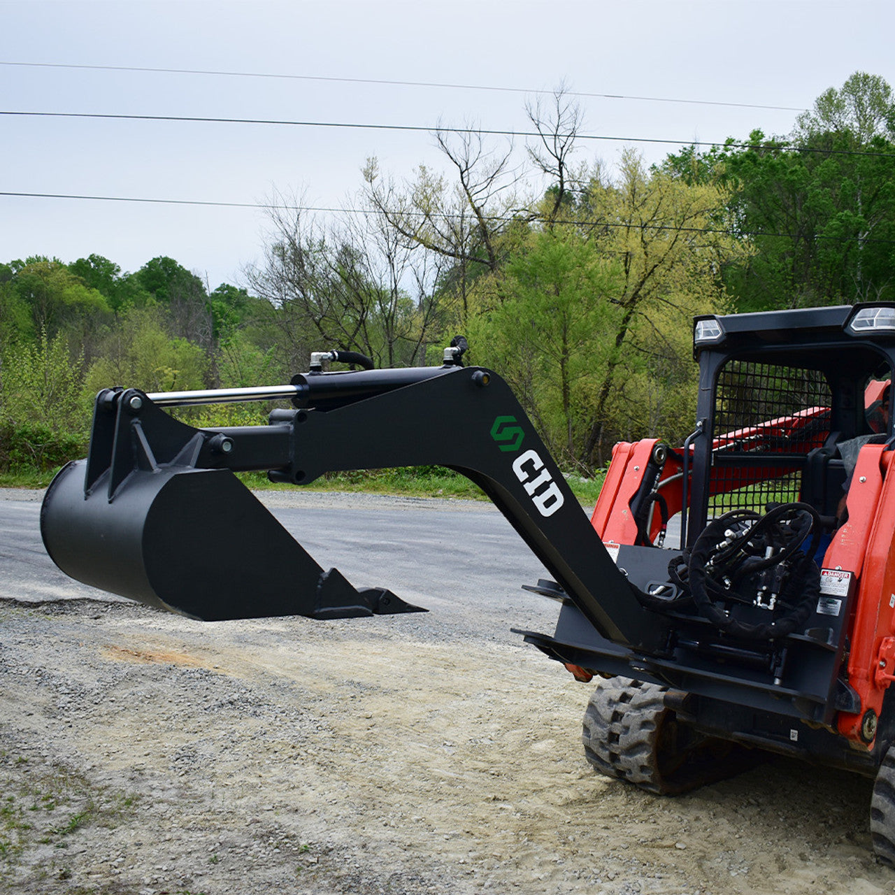 CID X-Treme Swing Arm Backhoe Attachment | Bucket Width 8", 12", 16", 20" & 24" inches | Horsepower 50 HP | For Skid Steer
