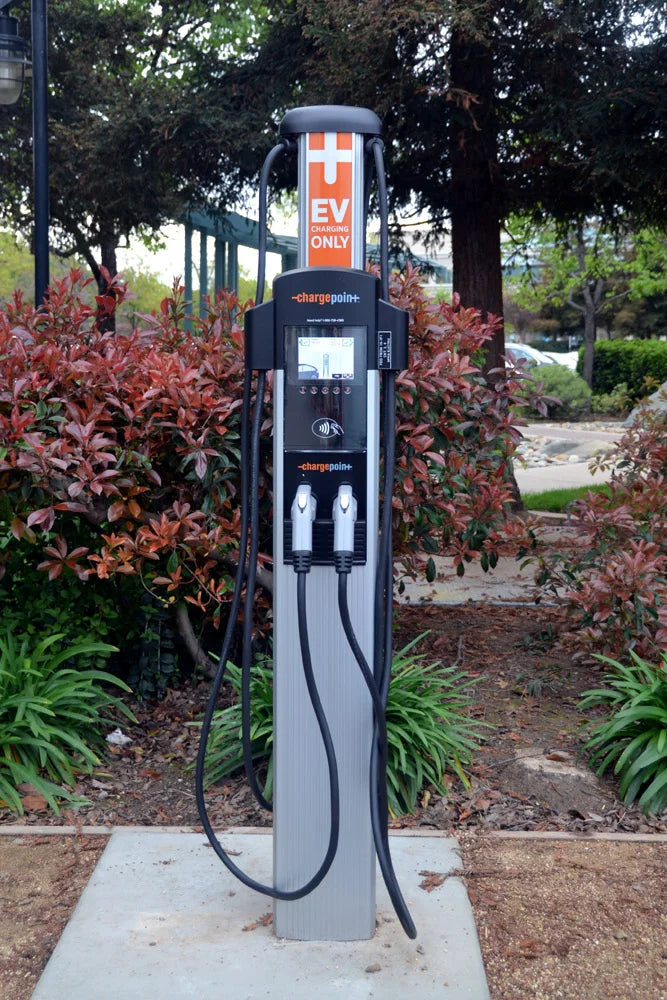 Larson Electronics Dual Station EV Charger - 240V, 1-phase - Level 2 Charger, (2) Ports - Pedestal Mount/Outdoor Rated