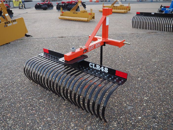 Dirt Dog Compact Heavy-Duty Landscape Rake | CLR Series | Overall Width 48" & 60" inches | Horsepower 15-25 HP | For Compact Tractors