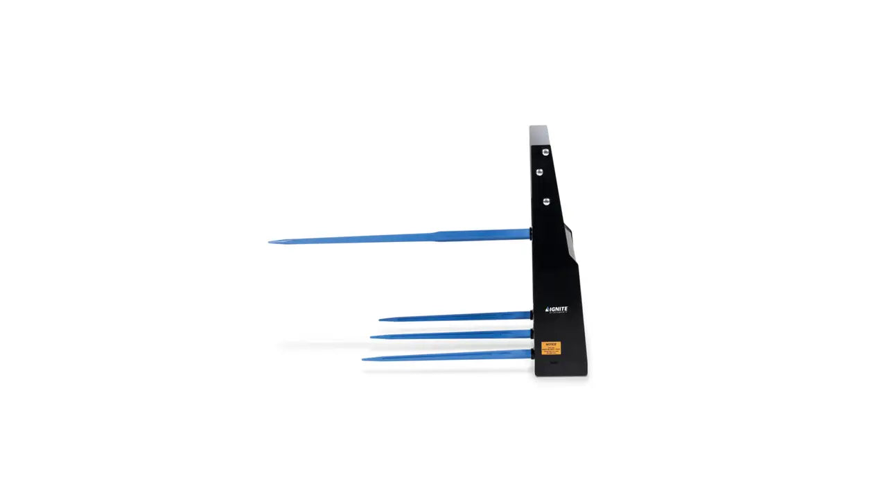 Ignite Attachments Combo Bale Spear | SKU 46895918 | Width 45" | Oil Flow Range 15–25 GPM | For Skid‑Steer Loaders