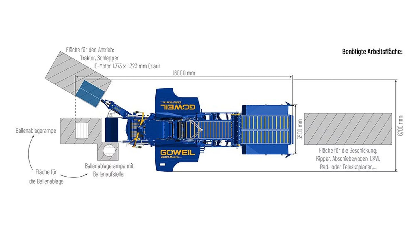 GÖWEIL | VARIO-MASTER | Baler-Wrapper Combination | Working width 11.48 feet | 80-140 cm Bale Diameter | Minimum 90 kW (120 hp) | For Tractor