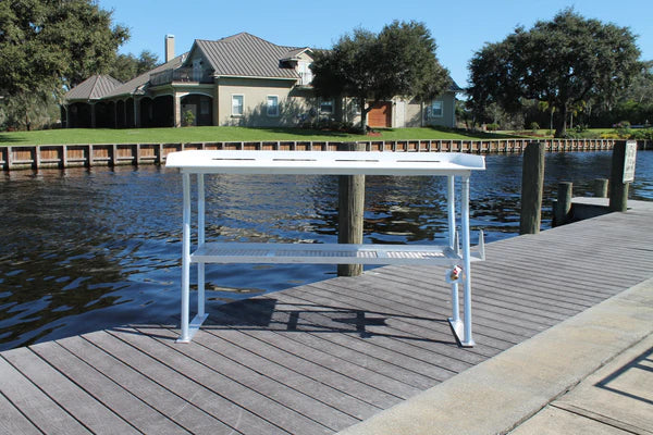 RIO MARINE CUSTOMS | Fish Cleaning Table | Model FCS68-4 | 68" W x 24" D | Starboard Surface | Universal Dock