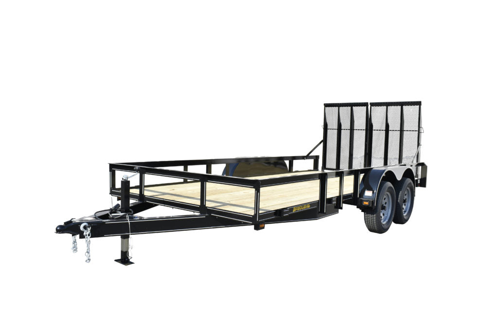 Pequea TR8016TS/102158 16' Utility Equipment Trailer With 6’ 5 Rib Mesh Ramp | 3500 lb Axle Rating