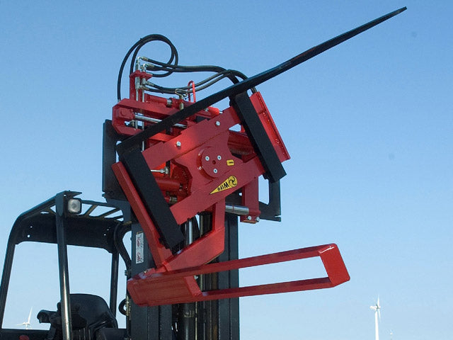 Wifo Equipment Rotating Pallet Fork | Model K53A-O Series | Folding Side Arm | Capacity 5500 LBS - 7700 LBS | 48" Long | For Skid Steer