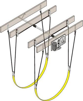 Boat Lift Distributors | 10,000 LB Salt Water Sling Lift | Model SKU001411-1 | 16' Slings | 1 HP Motor | Marine-Grade Stainless Steel Cable | For Saltwater Boats