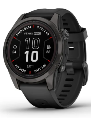 Garmin fēnix® 7S Pro – Sapphire Solar Edition | Case Size 42 MM | Battery Life 11/14 Days with Solar | Memory 32 GB