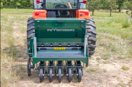 PH Outdoors Genesis Series 3’ 5’ 8’ & 10’ No Till Drills | Model Genesis 3, 5, 8 & 10 | Width 36”, 60” 96” & 120” | 30-120 HP | For Small Tractors & 800cc+ UTVs