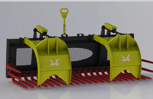 Martatch | Rock Grapple Flat Bottom | Models MRSFG-A Series | Widths 72" to 96" | 1/4"–3/8" Steel & Hardened Tines | Hydraulic Flow Required 15 To 25 GPM | For Skid Steers
