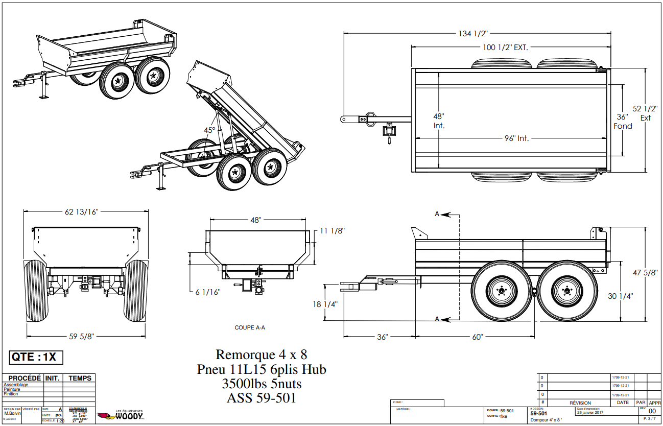 Woody Equipment Tilting Dump Trailer Model 407 & 408 V Series | 18-45 HP | Pull Type | For ATVs, Side by Sides & Small Tractors