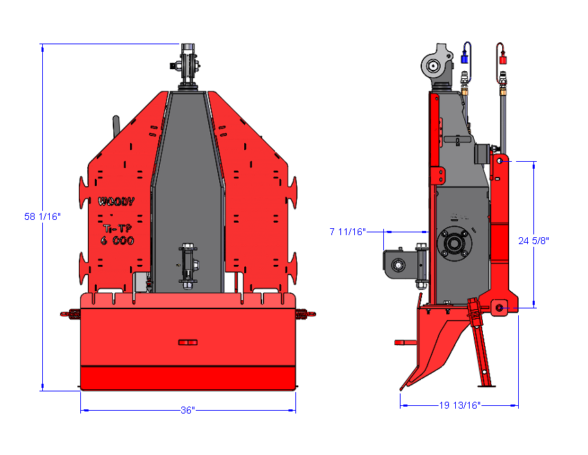 Woody Equipment Hydraulic Winch 3 Points | 6000lbs | With 110' Synthetic Cable | 20 to 30 HP | For Tractors