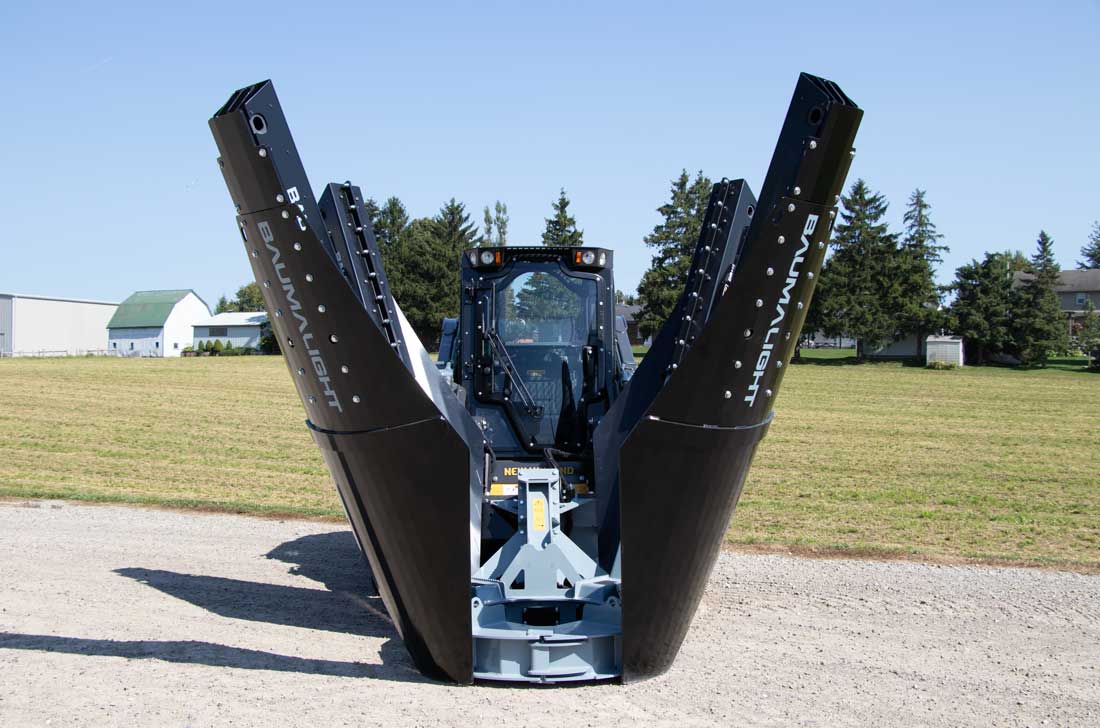 Baumalight Industrial Tree Spade | Model DR-448 | Width 48" | Opening Width 30" | Hydraulic Flow 10–35 GPM | For Skid Steers