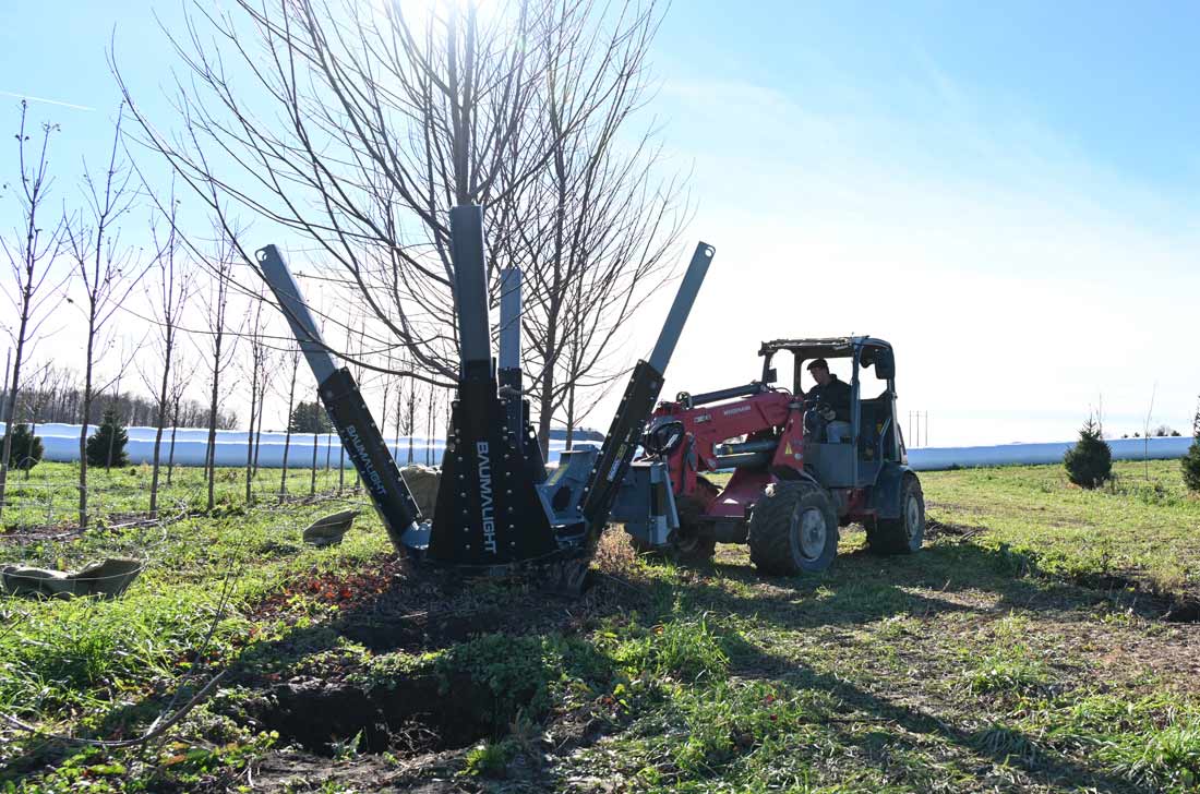Baumalight Industrial Tree Spade | Model DR-448 | Width 48" | Opening Width 30" | Hydraulic Flow 10–35 GPM | For Skid Steers