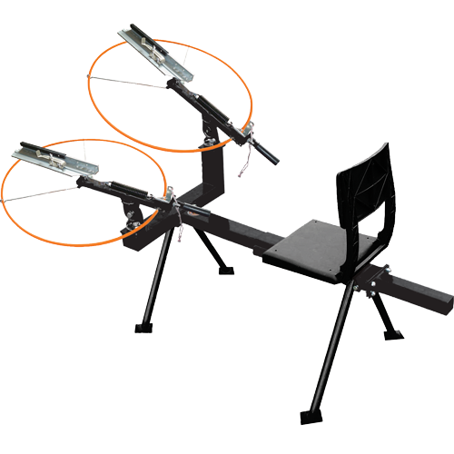 Do All Traps Double-Head Full Cock Trap Thrower | Launches Up to 4 Clay Targets | 3-Pivot Mount System | 80-Yard Range