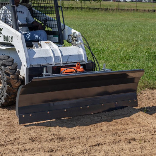 HitchDoc Mini Skid Blade | Bobcat Style Mini Track Series | Width 48" & 60" inches | Oil Flow Range 9-13 GPM | For Mini Skid Steers