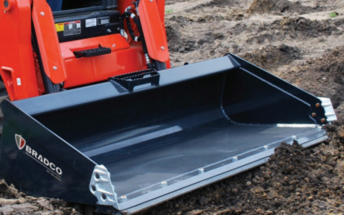 Paladin Smooth Bucket Standard Floor | 60"-84" Working Width | 15-25 GPM | For Skid Steer