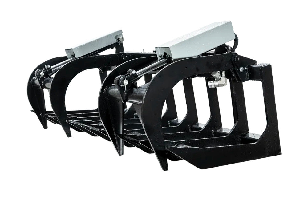 Express Steel | Brush Grapple | Model 72" HD Two-Cylinder | SKU ES20030 | Dimensions 72" × 36" × 28" | Open Height 32" Front & 37" Center | Hydraulic Flow 6 To 10 GPM | For Skid Steers