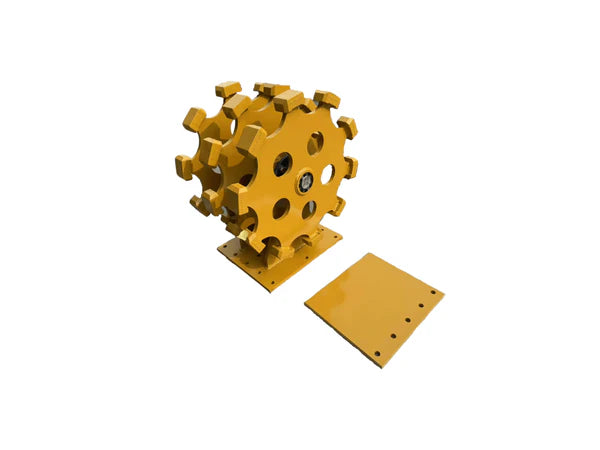 Bedrock Attachments Compaction Wheel | Model ECW1X3 | 3 Wheels | A, 315, B Linkage | Width 24" | For Excavator