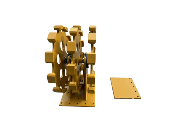 Bedrock Attachments Compaction Wheel Group | Model ECW3X3 | 3 Wheels | TB Linkage | Width 24" | For Excavator