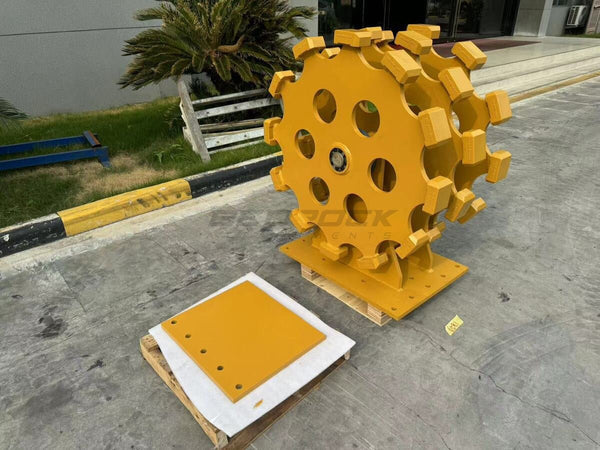 Bedrock Attachments Compaction Wheel Group | Model ECW3X3 | 3 Wheels | TB Linkage | Width 24" | For Excavator