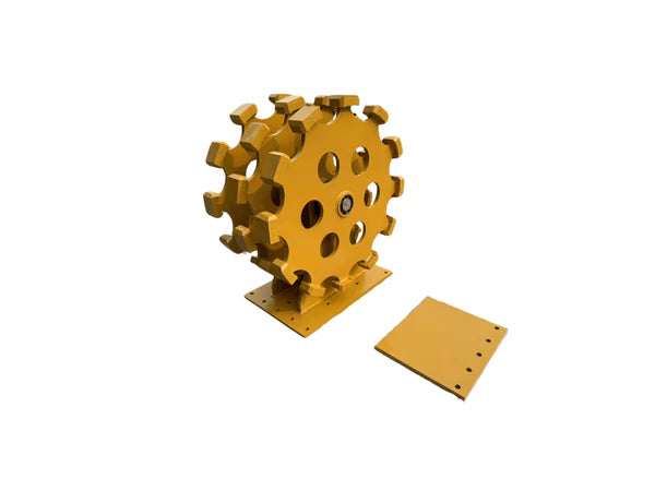 Bedrock Attachments Compaction Wheel Group | Model ECW3X3 | 3 Wheels | TB Linkage | Width 24" | For Excavator