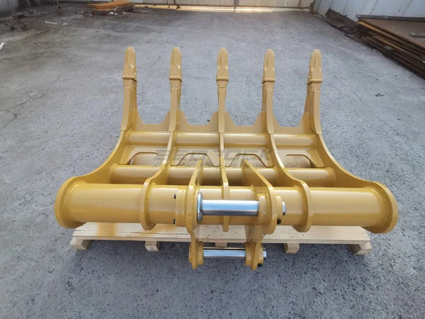 Bedrock Attachments Rake | Model EK-313 | Width 65" | Pin Size 65mm | Weight 830kg | For Excavator