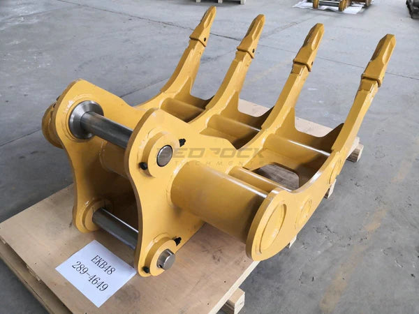 Bedrock Attachments Rake | Model EK-B48 | Width 41" | Pin Size 80mm | Weight 730kg | For Excavator