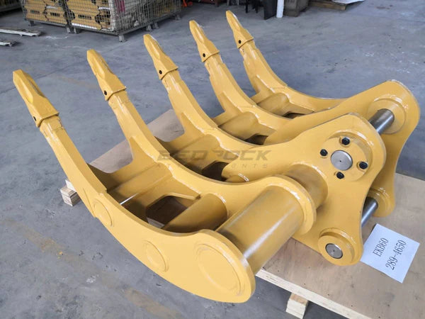 Bedrock Attachments Rake | Model EK-B60 | Width 41in | Pin Size 80mm | Weight 930kg | For Excavator