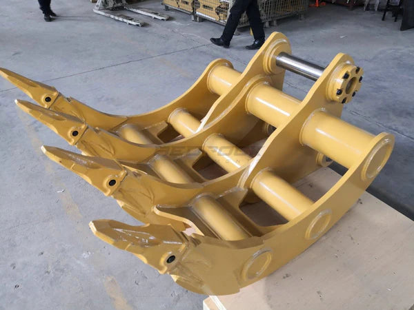 Bedrock Attachments Rake | Model EK-CB48 | Width 44in | Pin Size 90mm | Weight 830kg | CB Linkage | For Excavator