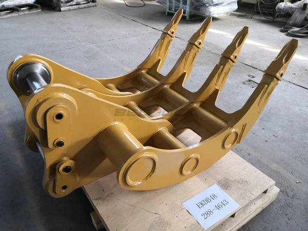 Bedrock Attachments Rake | Model EK-DB48 | Width 42" | Pin Sizes: 100mm & 90mm | Weight 930kg | For Excavator