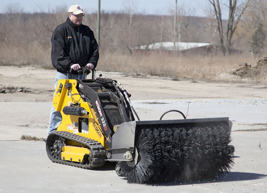 Paladin Mini Angle Broom (Sweeper) Poly Wire Mix Manual Angle | Width 42"-60" | 4-12 GPM | For Mini Skid Steer