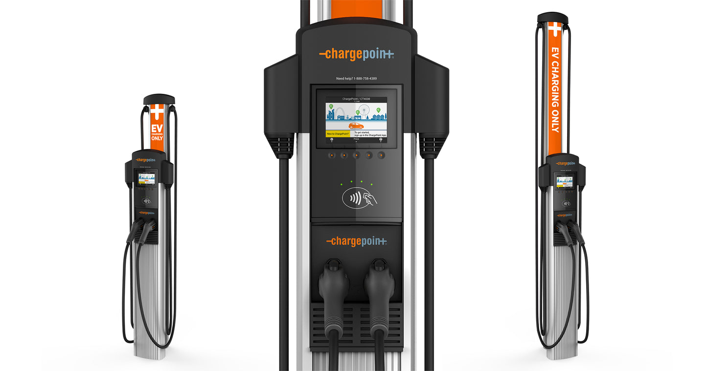 Larson Electronics Dual Station EV Charger - 240V, 1-phase - Level 2 Charger, (2) Ports - Pedestal Mount/Outdoor Rated