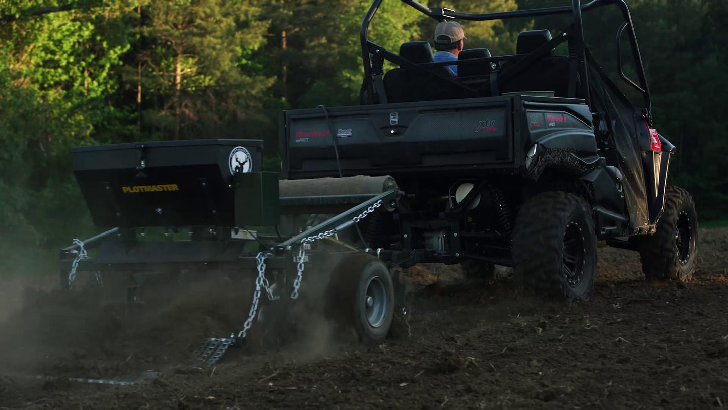 Plotmaster Hunter 400 | with Versa Seeder | Plow, Disk, Seed, Cultipack, Drag | 5-in-1 Food Plot Planter | For ATV/UTVs (500cc+) & Tractors (<30hp)