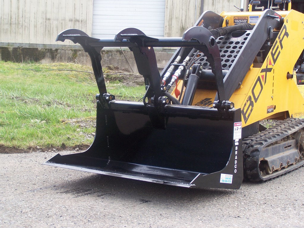 Paladin Scrap Grapple | Width 36"-48" | Solid Bottom With Flat Face Couplers | 8-15 GPM | For Mini Skid Steers